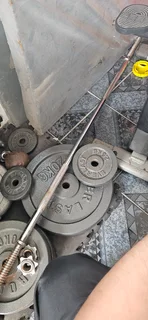 Weight plates and bar for sale