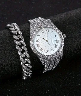 Rhinestone Watch and 20cm Bracelet combo
