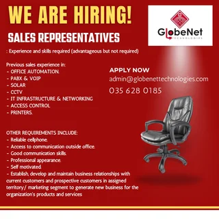  Sales Representative – GlobeNet Technologies