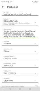 Looking for job as chef  and cook