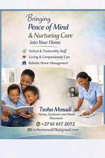 We offer well trained domestic workers around Gauteng and its neighboring provinces