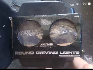 Round driving lights with covers