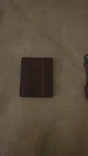 Black Bifold Wallet With Red Accent