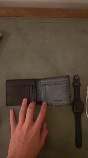 Black Bifold Wallet With Red Accent