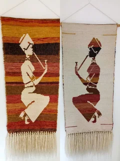 Reversible Handwoven Mohair Transkei Wall Tapestry. 1.2m Lx 45cm W.  excellent Condition.