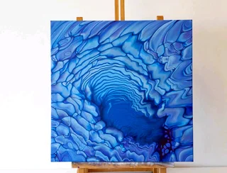 Original Acrylic Pour Art – 40×40 cm Deep Box Canvas