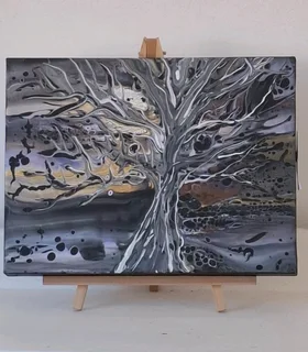 Original Acrylic Pour Art – 30×40 cm Deep Box Canvas