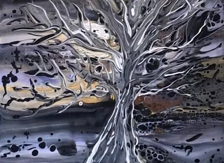 Original Acrylic Pour Art – 30×40 cm Deep Box Canvas