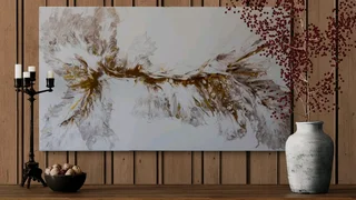 Large Original Acrylic Pour Artwork – 95 × 55 cm Deep Box Canvas