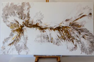 Large Original Acrylic Pour Artwork – 95 × 55 cm Deep Box Canvas