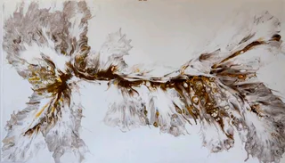 Large Original Acrylic Pour Artwork – 95 × 55 cm Deep Box Canvas