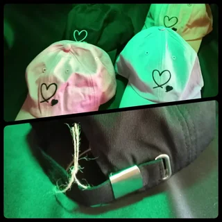 Black And White Heart Baseball Caps