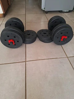 Black and Red Weight Dumbbells
