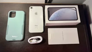 White iPhone XR with Accessories