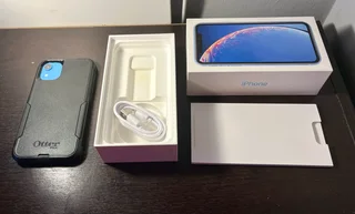 Blue iPhone XR with Accessories