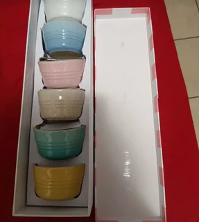 Authentic Le creuset sorbet collection ramekins.