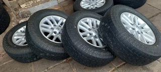 A set of 17inch toyota hilux mags and tyres