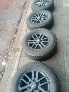 A set of 17 inch D4D legend 45 Toyota Hilux rims and tyres