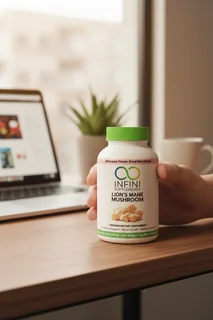 Infini Lions Mane Mushroom  Premium Pure Lions Mane (Brain Support &amp; Cognitive Wellness)