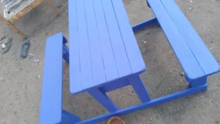 Kids wooden benches with tables at low prices