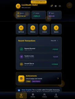 Mobile Wallet UI Template - React TypeScript