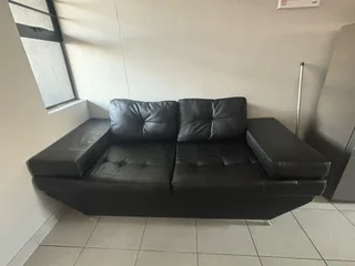 Leather black couch